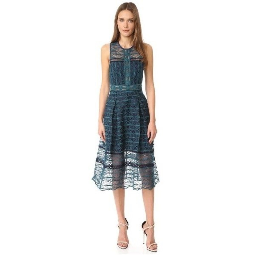 Designer brand Jonathan Simkhai mixed embroidered sleeveless midi dress